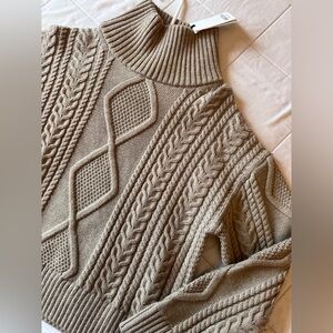 Aritzia Heritage Knit Merino Wool Hi-Hip Turtleneck Cable-knit